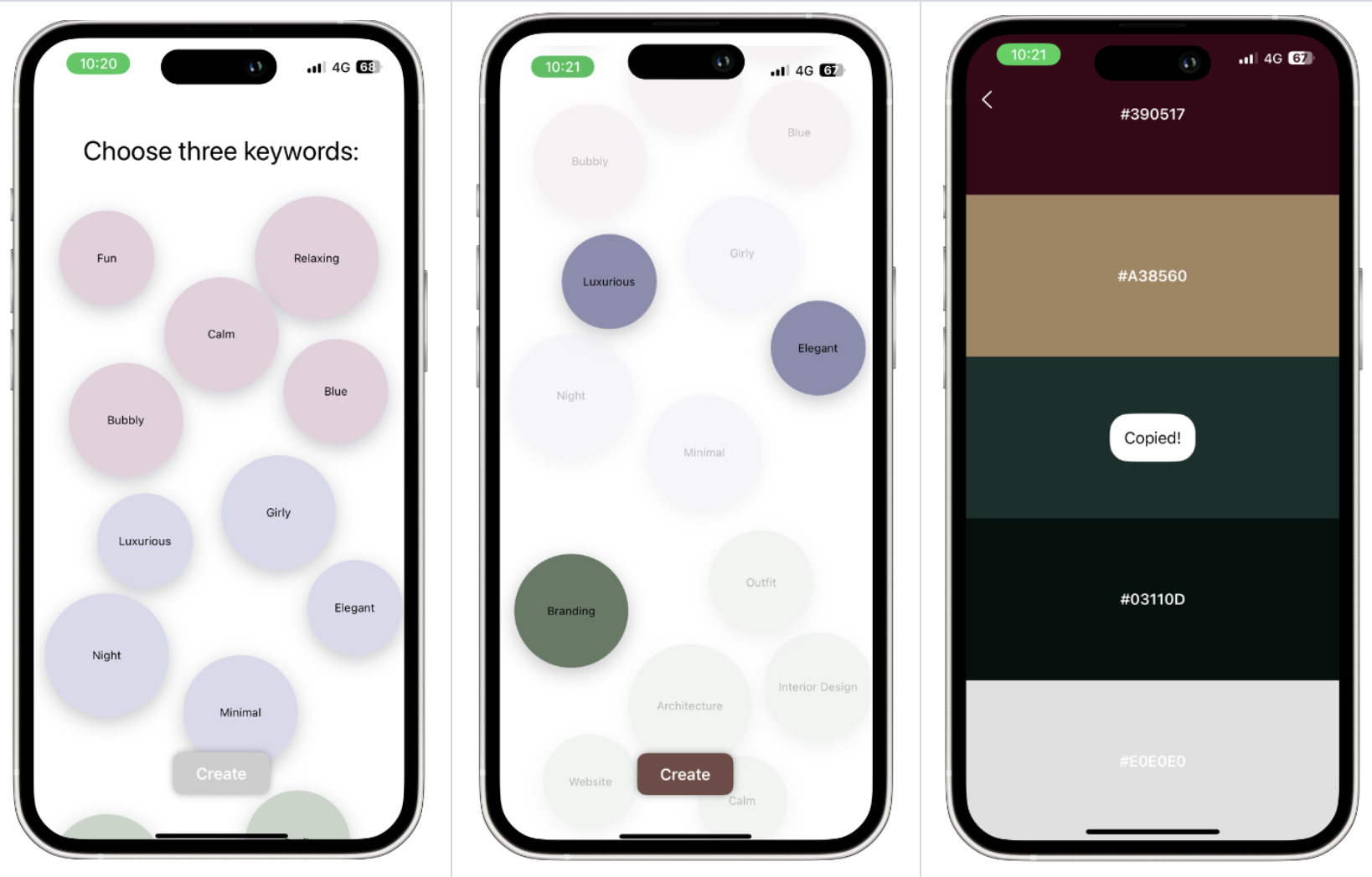 ColorPop iOS palette generator preview